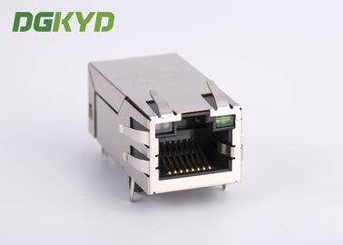 12 Pin Shielded 1000 BASE - TX Industrial Integrated Magnetics RJ45 Connector, Bi-Color LED
