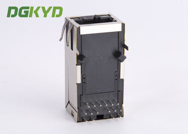 12 Pin Shielded 1000 BASE - TX Industrial Integrated Magnetics RJ45 Connector, Bi-Color LED