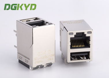 Single Port CAT6 SFP Connector RJ45 With Transformer USB Combo