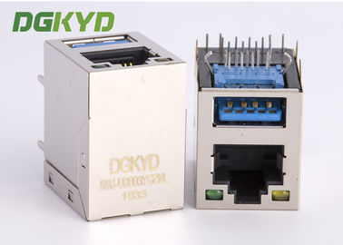 2x1 Stack RJ45 USB Connector Combo Jack W / USB 3.0 1-1909119-4 RoHS Compliance