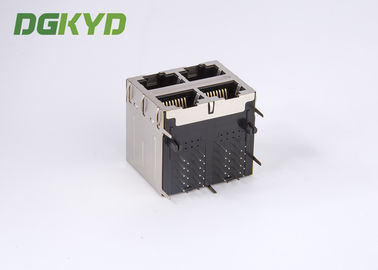 RJ45 Multiple Port Connectors Stack MJ ASSY 8POS 2X2 CAT6 with magnetics