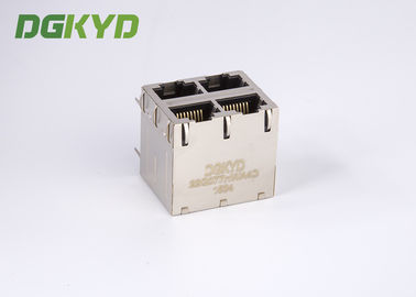 RJ45 Multiple Port Connectors Stack MJ ASSY 8POS 2X2 CAT6 with magnetics