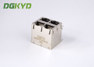 RJ45 Multiple Port Connectors Stack MJ ASSY 8POS 2X2 CAT6 with magnetics