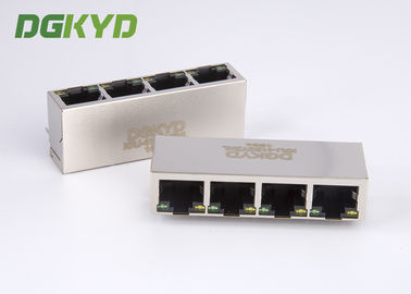 4 Port RJ45 Multiple Port Connectors With 100M Magnetics Module