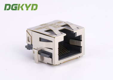 Sinking Board Shielded RJ45 Jack Single Port With EMI Fingers , Low Profile
