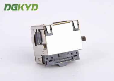 Sinking Board Shielded RJ45 Jack Single Port With EMI Fingers , Low Profile