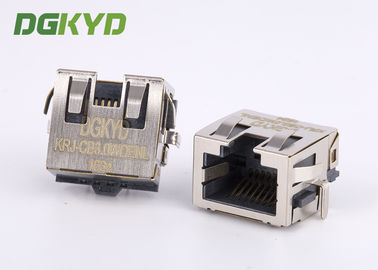 Sinking Board Shielded RJ45 Jack Single Port With EMI Fingers , Low Profile