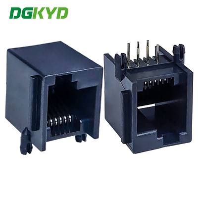 RJ12 Ethernet connector 1X1 6P6C with ear left buckle fully plastic DGKYD5523LE1166IWA1DY1