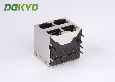 KRJ-5921S8P8C2X2NL Shielded Ethernet Rj45 Jack Stack Mj Assy 8pos 2x2 Cat5