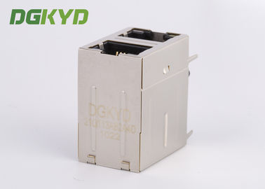 Gigabit ethernet stack dual port RJ45 connector with transformer for industial ethernet