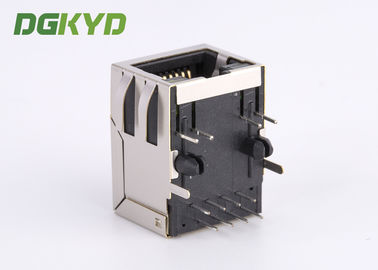 Surface mount shielded right angle ethernet rj45 connector 100 BASE - TX Y/G LED