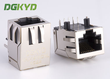 90 Degree Cat 5 5e RJ45 Single Port Integrated Magnetics Connector Module RJ45 With Transformer