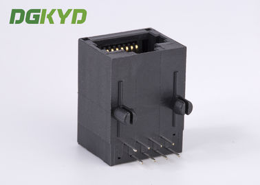 10/100 BASE 1x1 Tab Down RJ45 Network Connector with transformer PBT black