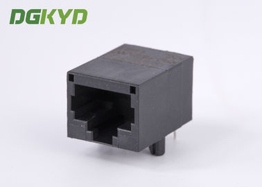 10/100 BASE 1x1 Tab Down RJ45 Network Connector with transformer PBT black