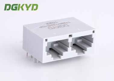 1x2 ganged dual port ethernet RJ45 PCB connector magnetic jack for Communication