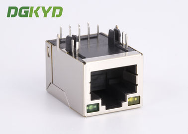 Metal Shielded 100MB RJ45 Integrated Magnetics Connector Module With POE Single Port Tap Up