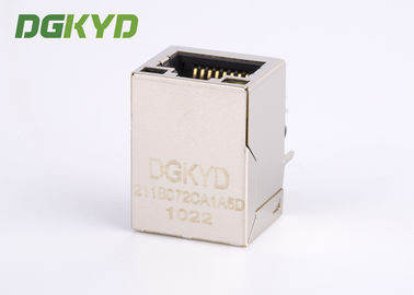 Metal Shielded 100MB RJ45 Integrated Magnetics Connector Module With POE Single Port Tap Up