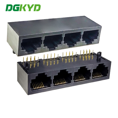 RJ45 Multi Port Connector 1X4 8P8C Light Free All Plastic Gold-plated G/Fu DGKYD59211488IWA1DY1