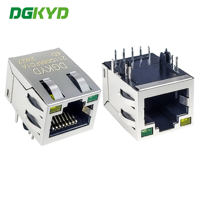 RJ45 Network Connector 1000M Base-T Integrated Filter With Light Strip Shielding Modular Interface DGKYD211Q066FD1A4D