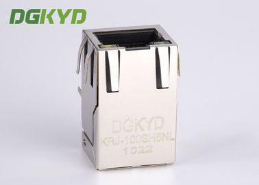 1x1 single port RJ45 Ethernet Connector 100Mb cat 5 manetic modular jack G/Y led