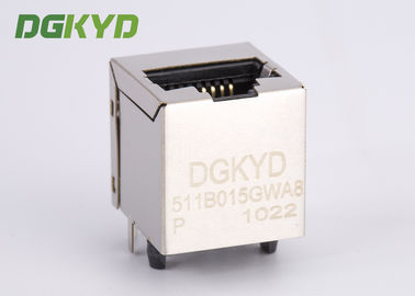 Customized single port vertical RJ45 Modular Jack PCB Mount PoE ethernet connector