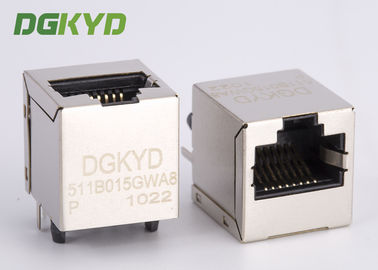 Customized single port vertical RJ45 Modular Jack PCB Mount PoE ethernet connector