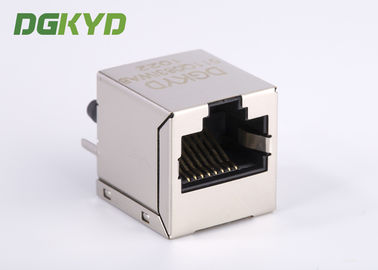 Shielded 10 pin vertical insertion cat 6 RJ45 Connector with gige transformer