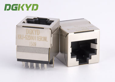 180 degree top insertion CAT6 10 pins 10 contacts RJ45 Shielded Connector