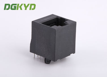 PBT Black 180 Degree RJ45 Single Port , CAT6 10 Pins 10 Contacts RJ45 Keystone Jack RJ45 With Transformer