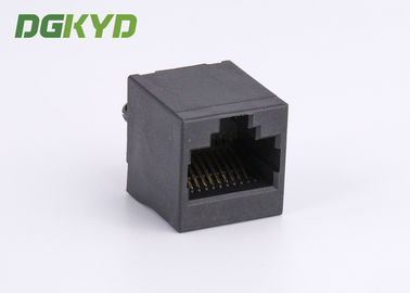 PBT Black 180 Degree RJ45 Single Port , CAT6 10 Pins 10 Contacts RJ45 Keystone Jack RJ45 With Transformer