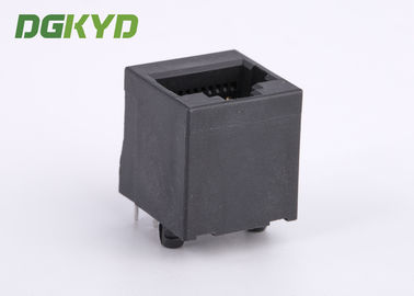 PBT Black 180 Degree RJ45 Single Port , CAT6 10 Pins 10 Contacts RJ45 Keystone Jack RJ45 With Transformer