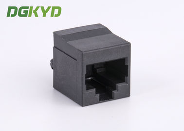 PBT Black 180 Degree RJ45 Single Port , CAT6 10 Pins 10 Contacts RJ45 Keystone Jack RJ45 With Transformer