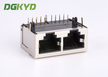 10/100/1000 BASE-TX 1X2 double port rj45 ethernet connector without transformer