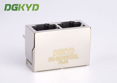 10/100/1000 BASE-TX 1X2 double port rj45 ethernet connector without transformer