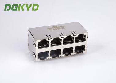 Customised 2X4 dual deck RJ45 multiple port connectors female 8 Port ethernet socket