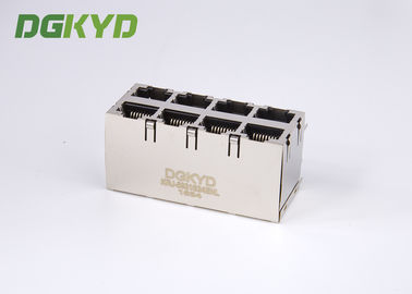 Customised 2X4 dual deck RJ45 multiple port connectors female 8 Port ethernet socket