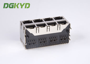 Customised 2X4 dual deck RJ45 multiple port connectors female 8 Port ethernet socket