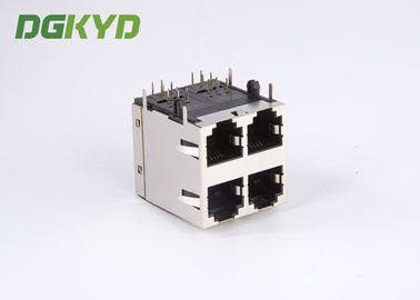 Right Angle PCB Mount Cat 3 2x2 Dual Deck 6p4c RJ11 Jack 4 Ports