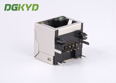 Right Angle single port RJ45 shielded connector without transformer , with Led RJ45 15.75mm