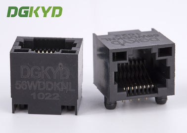 1x1 90 degree right angle tab up RJ45 socket ethernet connector without transformer