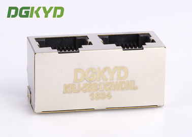 Shield Tab Up 2 Port RJ45 PCB Connector Without Transformer For Surveillance Cameras