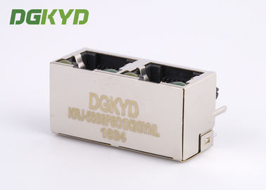90 degree side entry 1x 2 Port ethernet socket RJ45 female Jack 10/100/1000 Base-Tx