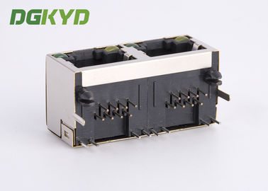 90 degree side entry 1x 2 Port ethernet socket RJ45 female Jack 10/100/1000 Base-Tx