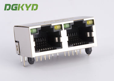 90 degree side entry 1x 2 Port ethernet socket RJ45 female Jack 10/100/1000 Base-Tx