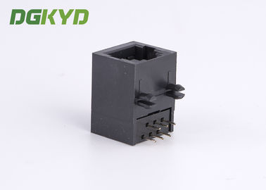 PBT Black Single Port Right Angle 6 Pins 6 Contacts RJ11 Jack Phone Socket