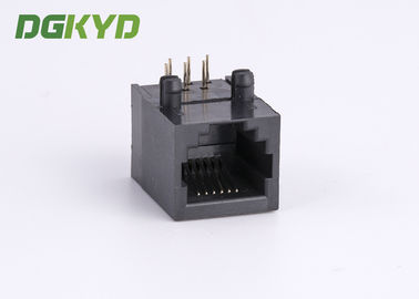 PBT Black Single Port Right Angle 6 Pins 6 Contacts RJ11 Jack Phone Socket