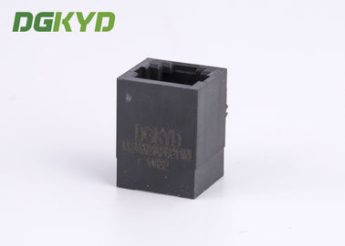 PBT Black Single Port Right Angle 6 Pins 6 Contacts RJ11 Jack Phone Socket