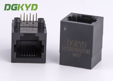 PBT Black Single Port Right Angle 6 Pins 6 Contacts RJ11 Jack Phone Socket
