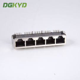 PCB Mount 1x5 Shield Five Ports RJ45 Connector Multiple Port Lan Modular Jacks
