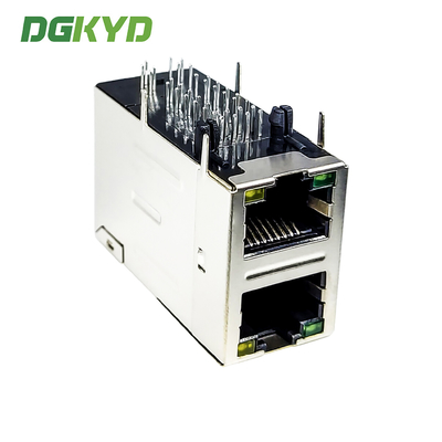 Stackable RJ45 Connector With Gigabit Interface And Multi Port Connector DGKYD21Q403AB2A5DP068(POE+)